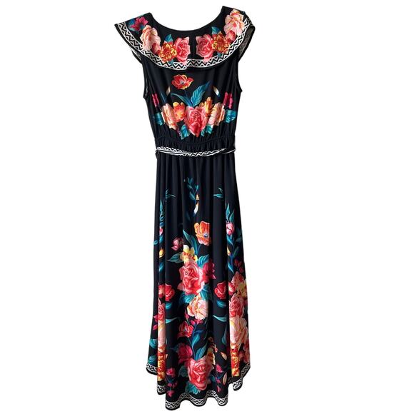 Flying Tomato Floral Ruffle Asymmetrical Maxi Dress Size M - Picture 4 of 9